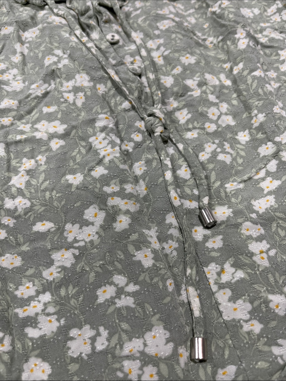 Buffalo David Bitton Sage Green Floral Tie-Front Blouse - Picture 3 of 3